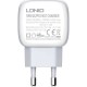 Мережевий зарядний пристрій LDNIO A2313C dual port charger Lightning cable 18W White