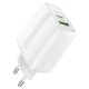Мережевий зарядний пристрій HOCO N11 Powerful dual port charger Lightning cable 20W White