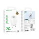 Мережевий зарядний пристрій Borofone BA93A Lustrous charger 20W White