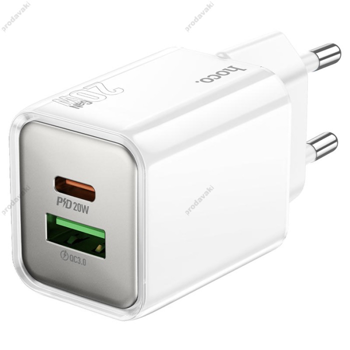 Мережевий зарядний пристрій HOCO N46 Glorious PD charger 20W White