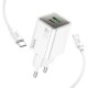 Мережевий зарядний пристрій HOCO N46 Glorious PD charger Type-C cable 20W White