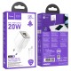 Мережевий зарядний пристрій HOCO N46 Glorious PD charger Type-C cable 20W White
