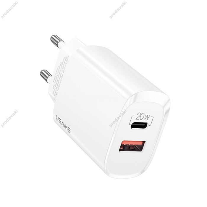 Мережевий зарядний пристрій USAMS T35 US-CC121 Fast charger 20W White
