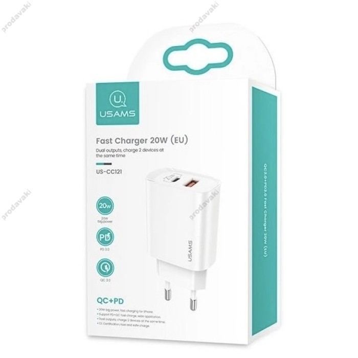 Мережевий зарядний пристрій USAMS T35 US-CC121 Fast charger 20W White