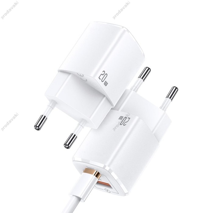Мережевий зарядний пристрій USAMS T37 US-CC128 Super Si Fast charger 20W White