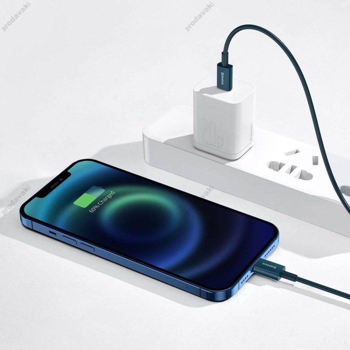 PD кабель Baseus Superior Series Fast Charging Data Cable Type-C to Lightning PD 20W 2m Blue CATLYS-C03