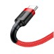 Кабель Baseus Cafule USB to Type-C 60W 3A 1m Red CATKLF-B09