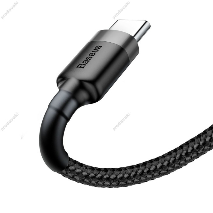 Кабель Baseus Cafule USB to Type-C 2A 2m Black-grey CATKLF-CG1