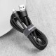 Кабель Baseus Cafule USB to Type-C 2A 2m Black-grey CATKLF-CG1