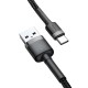 Кабель Baseus Cafule USB to Type-C 2A 2m Black-grey CATKLF-CG1