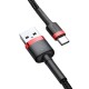 Кабель Baseus Cafule USB to Type-C 60W 3A 1m Black-red CATKLF-B91