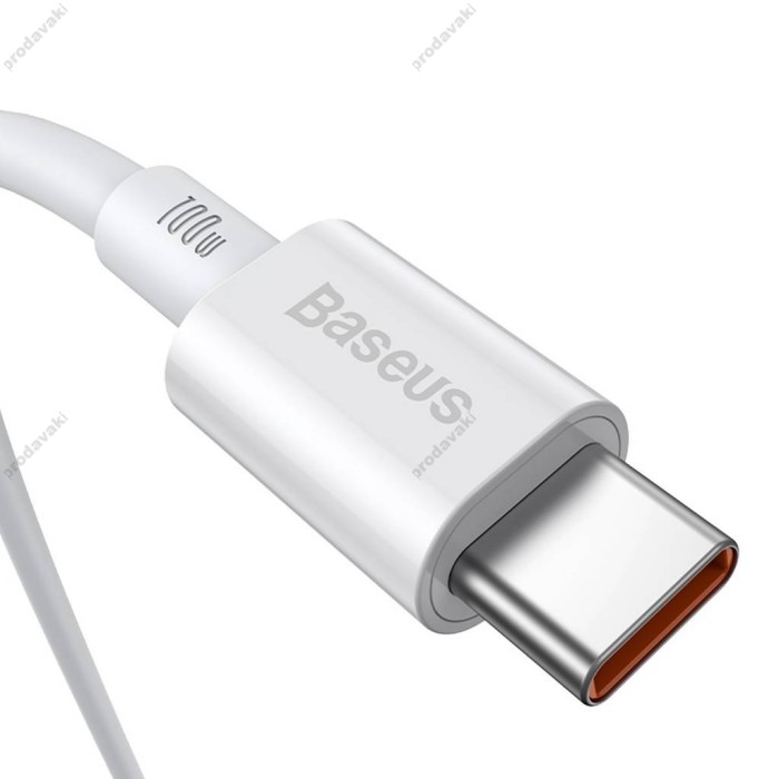 Кабель Baseus Superior Series Fast Charging Data Cable Type-C to Type-C 100W 5A 2m White CATYS-C02