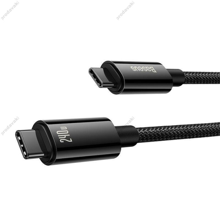 Кабель Baseus Tungsten Gold Fast Charging Type-C to Type-C 240W 5A 1m Black CAWJ040001