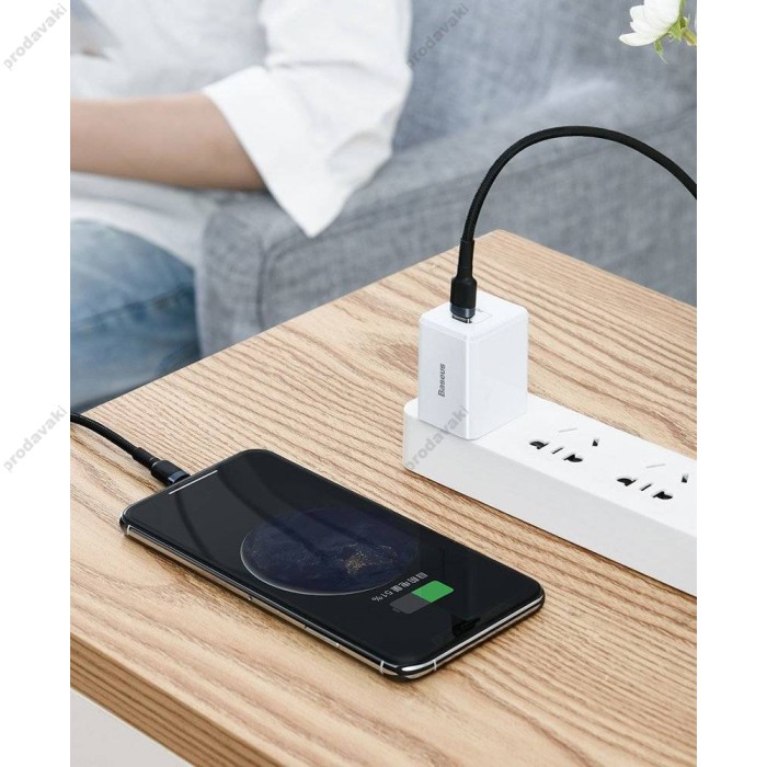 PD Кабель Baseus Cafule Cable Type-C to Lightning PD 20W 1m black-grey (CATLKLF-G1)