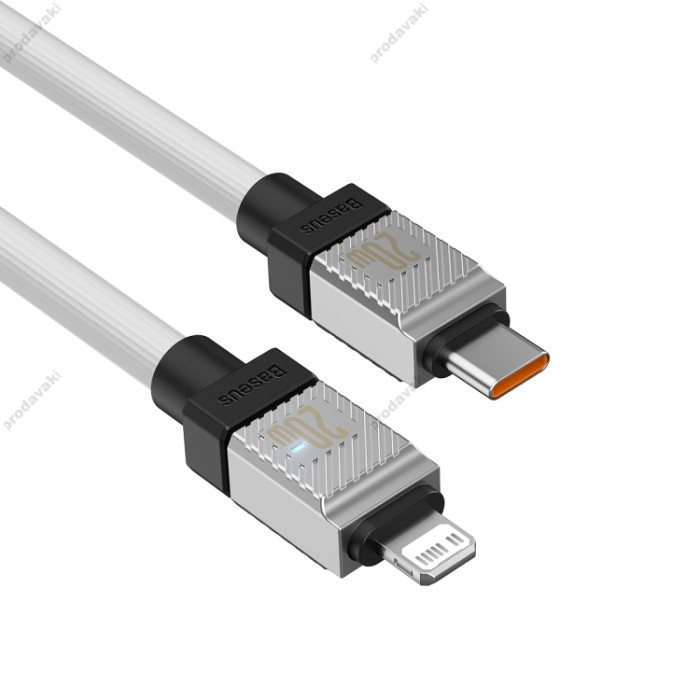 PD Кабель Baseus CoolPlay Series Fast Charging Cable Type-C to Lightning 20W 2m White CAKW000102