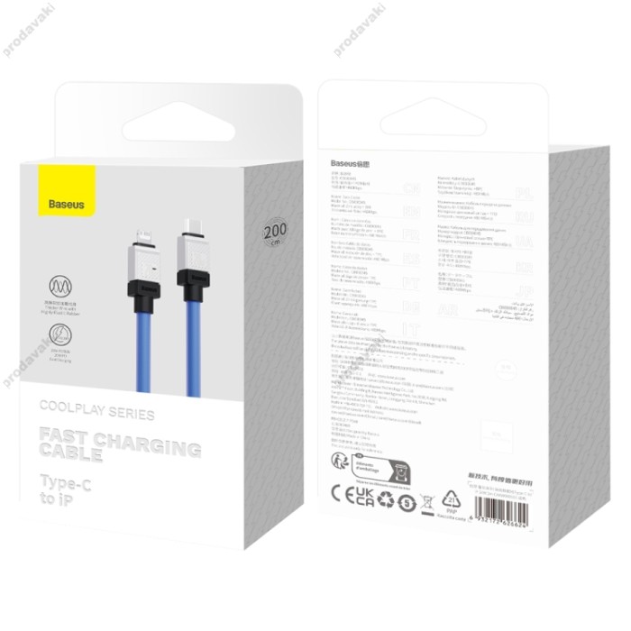PD Кабель Baseus CoolPlay Series Fast Charging Cable Type-C to Lightning 20W 2m Blue CAKW000103