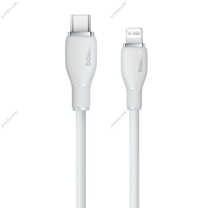 PD Кабель Baseus Pudding Series Fast Charging Cable Type-C to Lightning 20W 1.2m White P10355701221-00