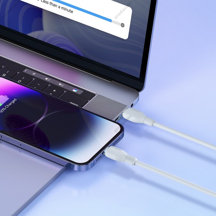 PD Кабель Baseus Pudding Series Fast Charging Cable Type-C to Lightning 20W 1.2m White P10355701221-00