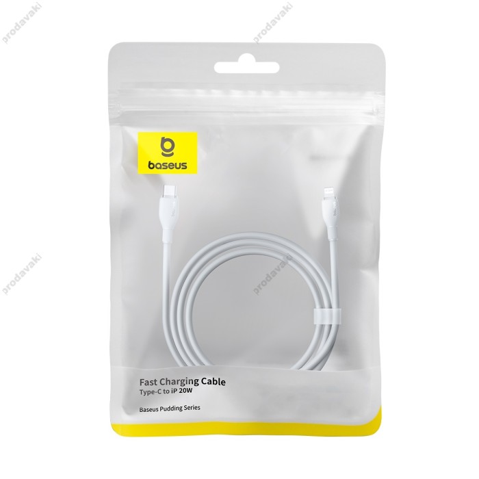 PD Кабель Baseus Pudding Series Fast Charging Cable Type-C to Lightning 20W 1.2m White P10355701221-00