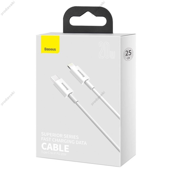 PD кабель Baseus Superior Series Fast Charging Data Cable Type-C to Lightning PD 20W 0.25m White CATLYS-02