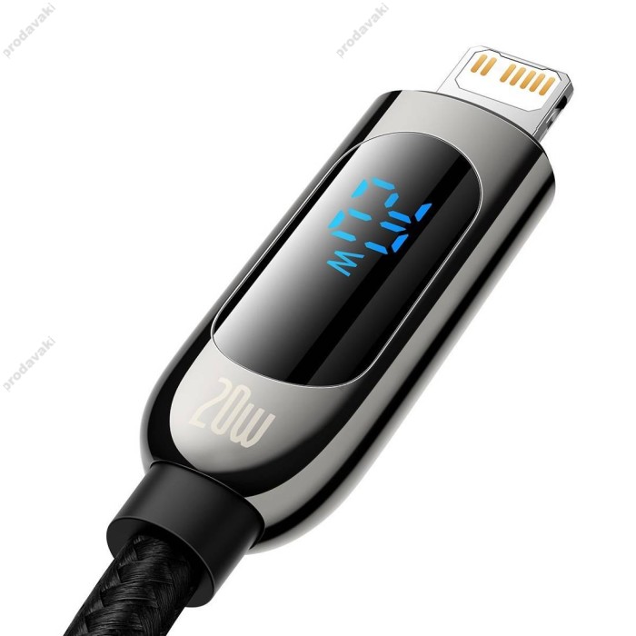 PD Кабель Baseus Display Fast Charging Data Cable Type-C to Lightning 20W 2m Black CATLSK-A01