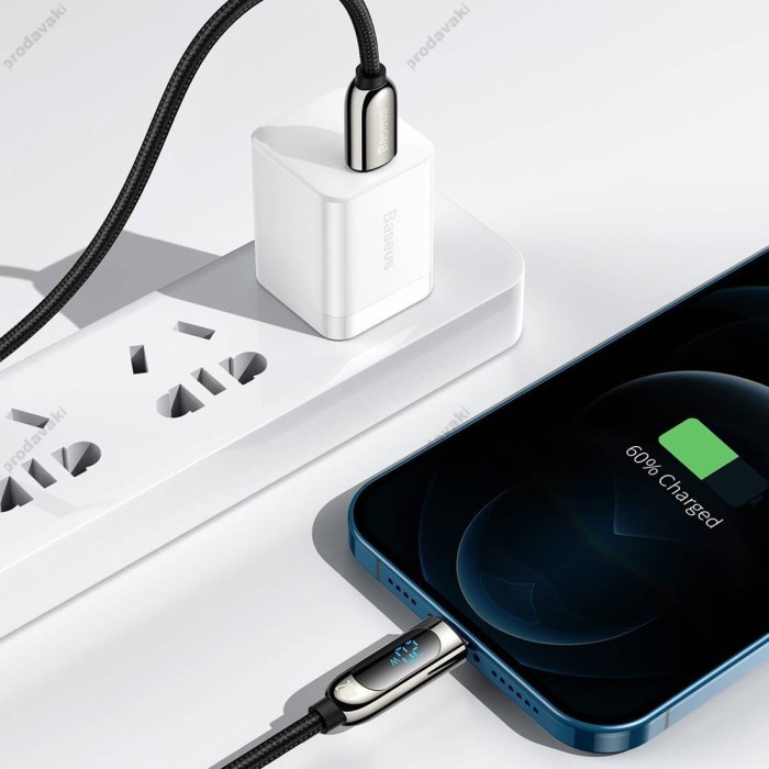 PD Кабель Baseus Display Fast Charging Data Cable Type-C to Lightning 20W 2m Black CATLSK-A01