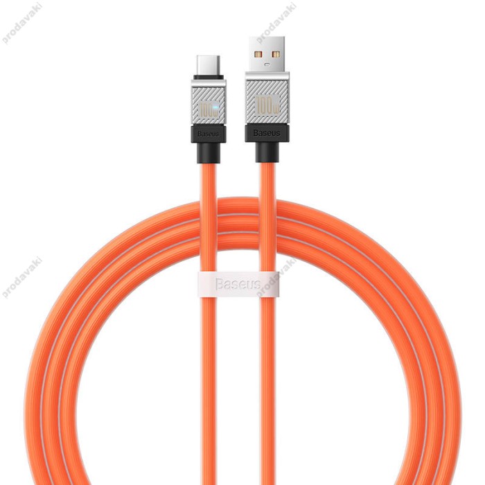 Кабель Baseus CoolPlay Series Fast Charging Cable USB to Type-C 100W 6A 2m Orange CAKW000707