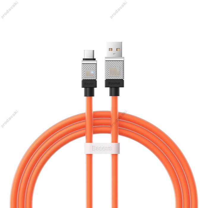 Кабель Baseus CoolPlay Series Fast Charging Cable USB to Type-C 100W 6A 2m Orange CAKW000707