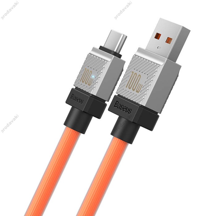 Кабель Baseus CoolPlay Series Fast Charging Cable USB to Type-C 100W 6A 1m Orange CAKW000607