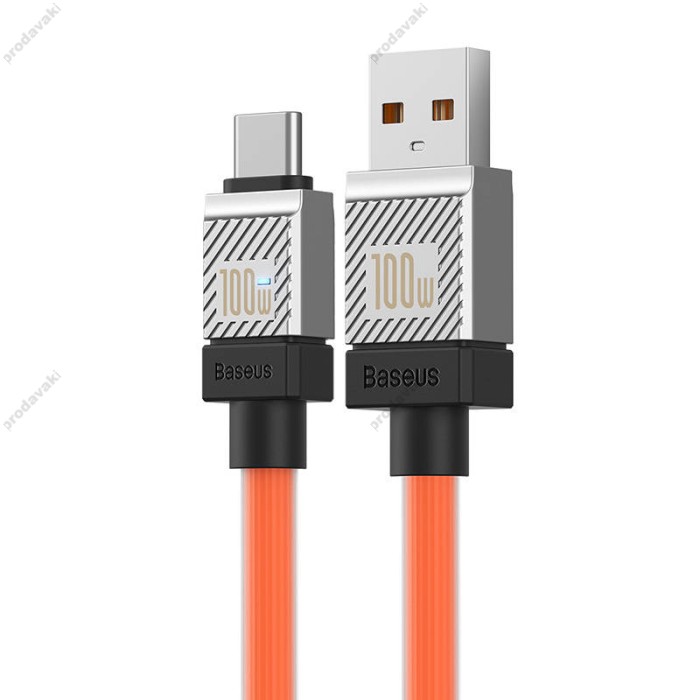 Кабель Baseus CoolPlay Series Fast Charging Cable USB to Type-C 100W 6A 2m Orange CAKW000707