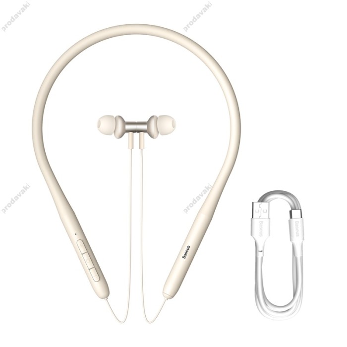 Бездротові Bluetooth навушники Baseus Bowie P1x In-ear Neckband Wireless Earphones BT 5.3 Creamy-white NGPB010002