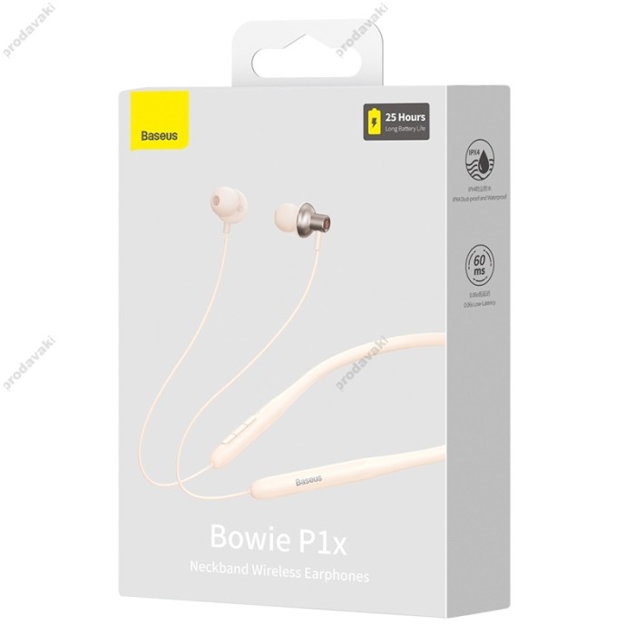 Бездротові Bluetooth навушники Baseus Bowie P1x In-ear Neckband Wireless Earphones BT 5.3 Creamy-white NGPB010002