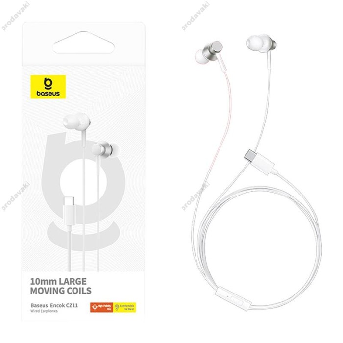 Дротові навушники Baseus Encok CZ11 Wired Earphones White A00164300213-Z1