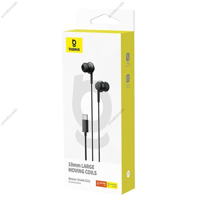 Дротові навушники Baseus Encok CZ11 Wired Earphones Black A00164300113-Z1