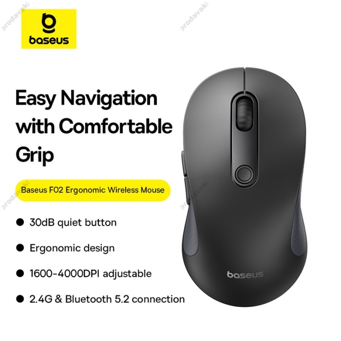 Комп'ютерна мишка Baseus F02 Ergonomic Wireless Mouse Black B01055505111-01