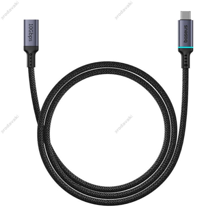Кабель Baseus High Definition Series Extension Cable 10Gb Type-C to Type-C 100W 5A 1m Cluster Black B0063370C111-01
