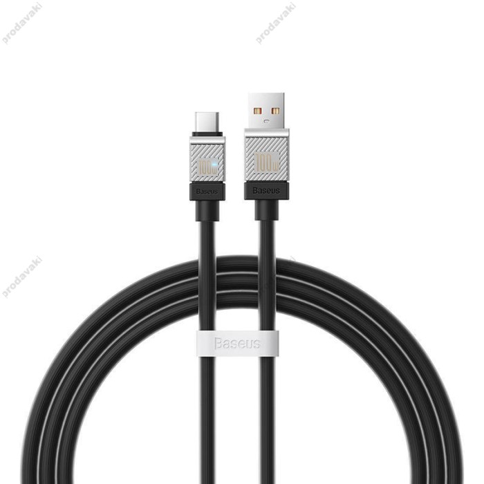 Кабель Baseus CoolPlay Series Fast Charging Cable USB to Type-C 100W 6A 1m Black CAKW000601