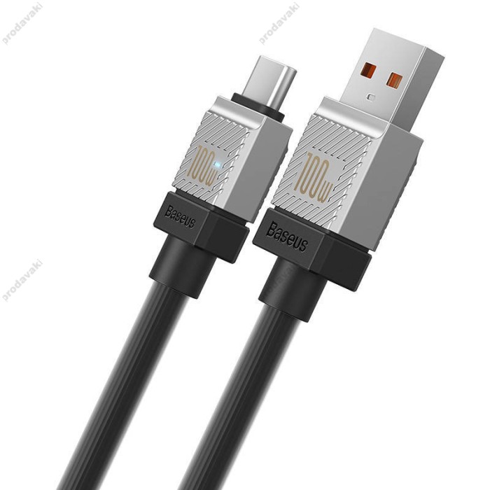 Кабель Baseus CoolPlay Series Fast Charging Cable USB to Type-C 100W 6A 1m Black CAKW000601