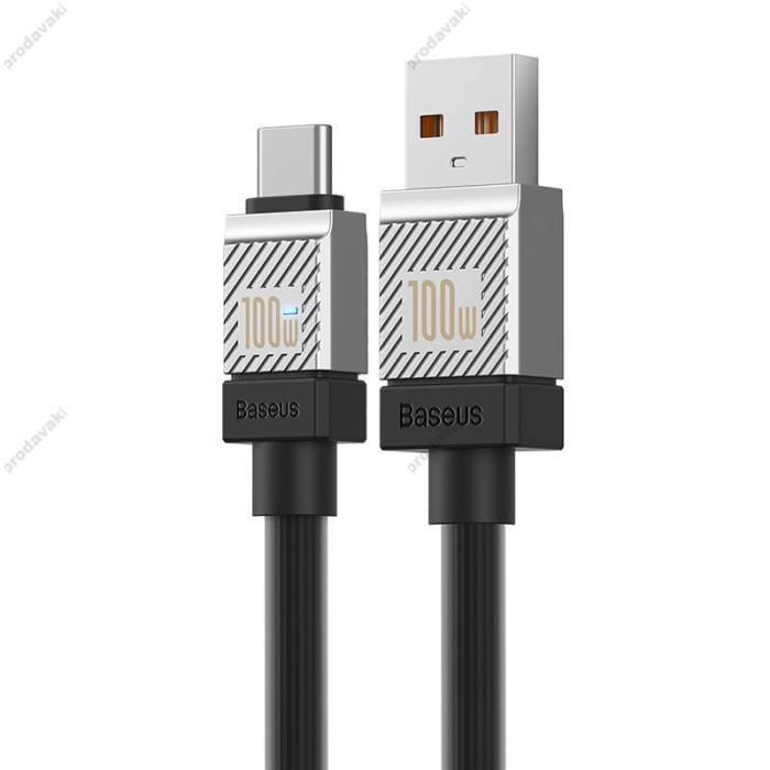 Кабель Baseus CoolPlay Series Fast Charging Cable USB to Type-C 100W 6A 2m Black CAKW000701