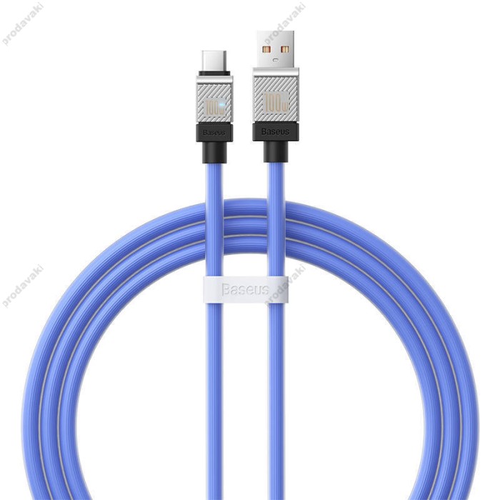 Кабель Baseus CoolPlay Series Fast Charging Cable USB to Type-C 100W 6A 2m Blue CAKW000703