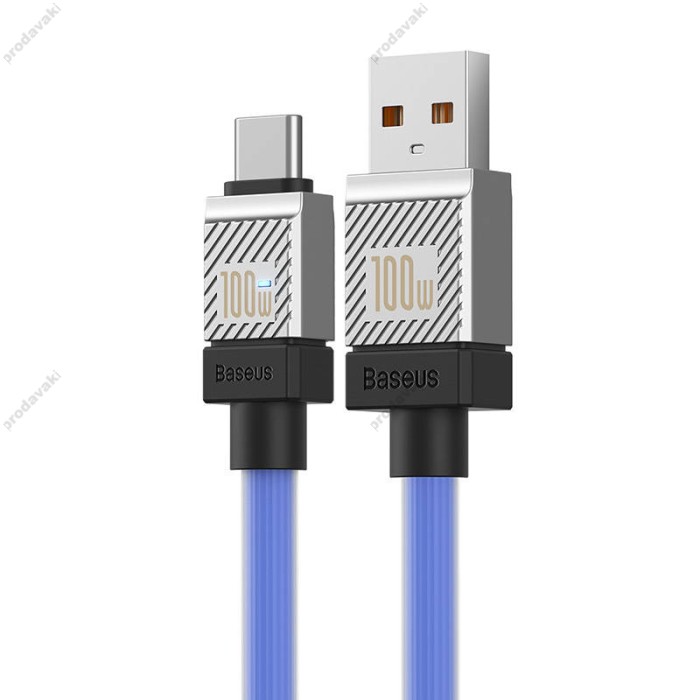 Кабель Baseus CoolPlay Series Fast Charging Cable USB to Type-C 100W 6A 2m Blue CAKW000703