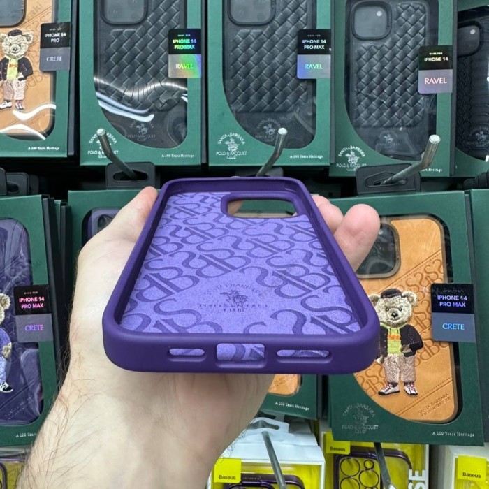 Чохол Polo Crete Leather Case Santa Barbara Bear Crete iPhone 14 Purple