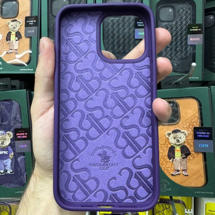 Чохол Polo Crete Leather Case Santa Barbara Bear Crete iPhone 14 Purple