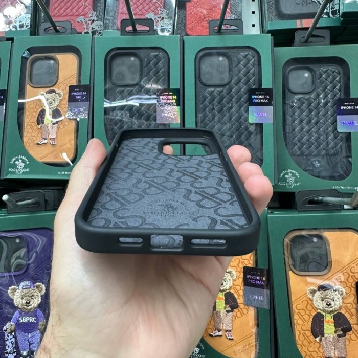 Чохол Polo Crete Leather Case Santa Barbara Bear Crete iPhone 14 Pro Black