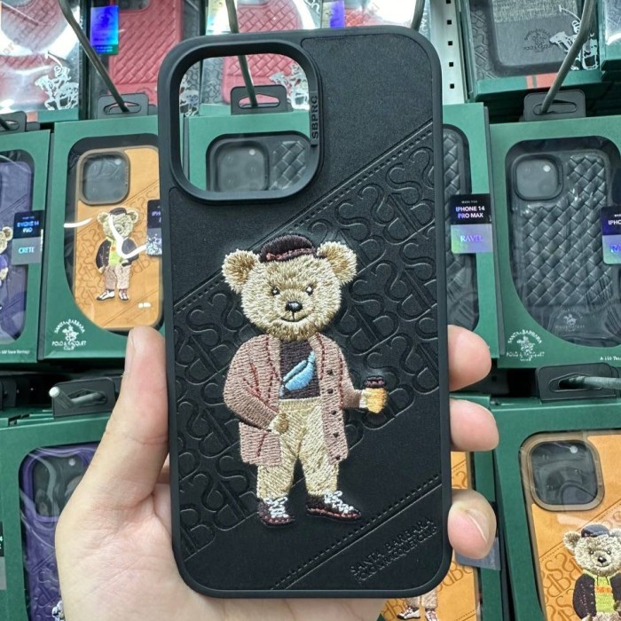 Чохол Polo Crete Leather Case Santa Barbara Bear Crete iPhone 14 Pro Black