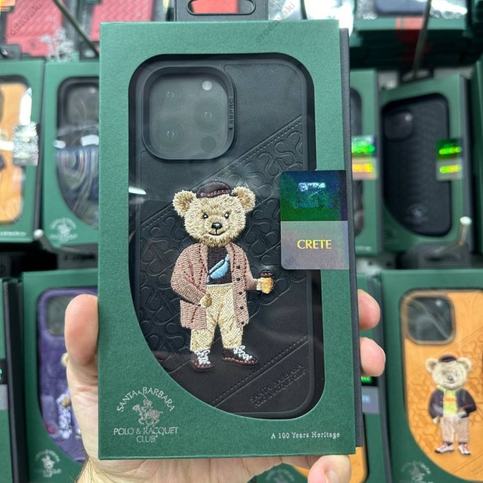 Чохол Polo Crete Leather Case Santa Barbara Bear Crete iPhone 14 Pro Black