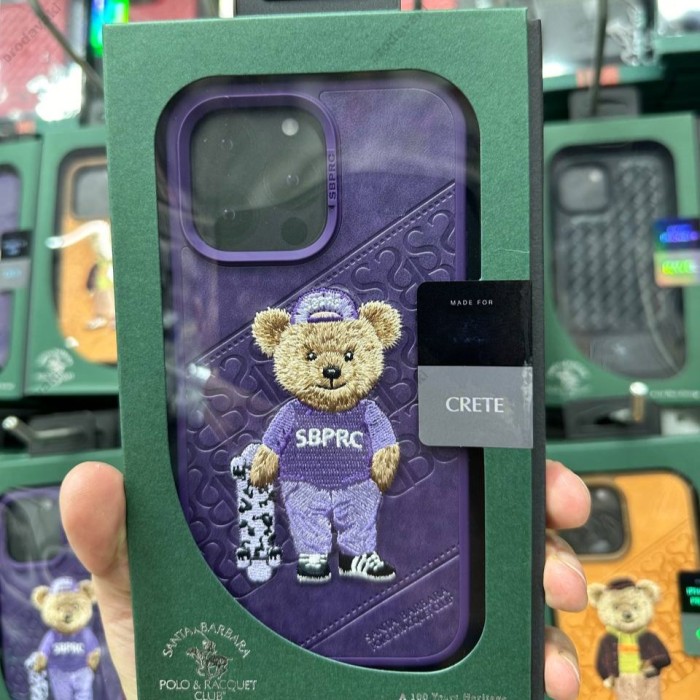 Чохол Polo Crete Leather Case Santa Barbara Bear Crete iPhone 14 Purple