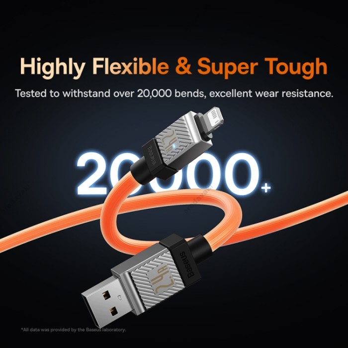 Usb кабель Baseus CoolPlay Series Fast Charging Cable USB to Lightning 2.4A 1m Orange CAKW000407