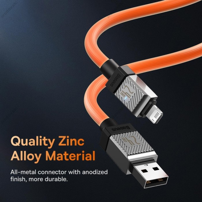 Usb кабель Baseus CoolPlay Series Fast Charging Cable USB to Lightning 2.4A 1m Orange CAKW000407