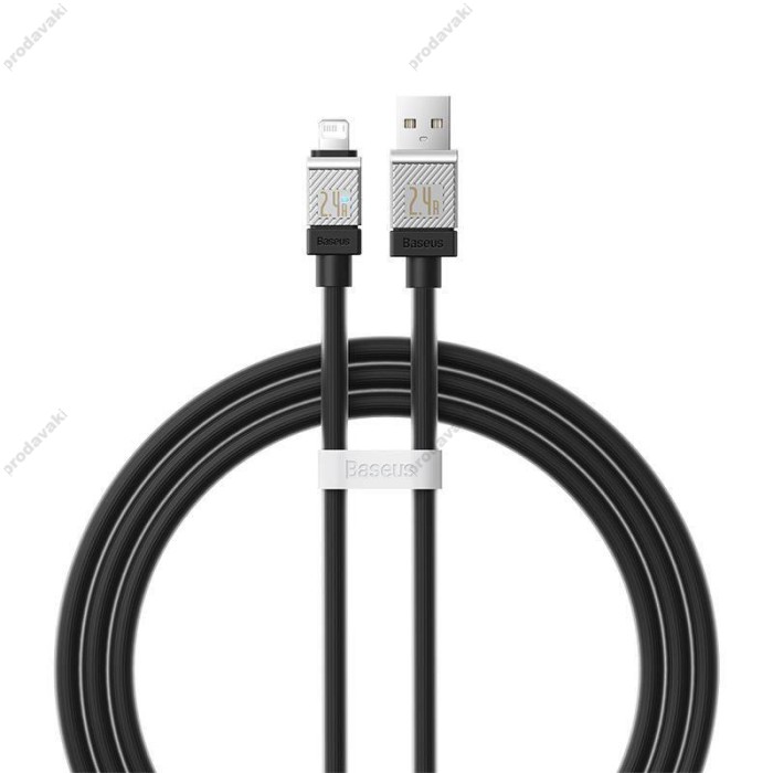 Usb кабель Baseus CoolPlay Series Fast Charging Cable USB to Lightning 2.4A 1m Black CAKW000401